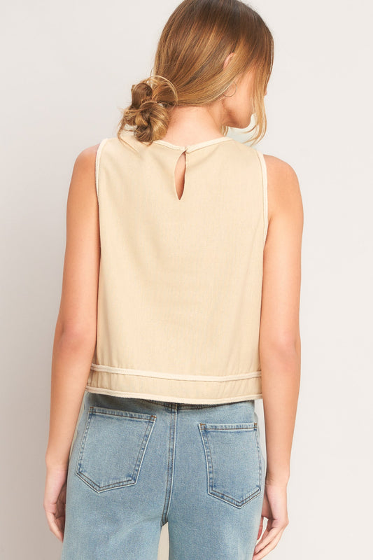 ELEVATED ESSENTIAL WOVEN TOP