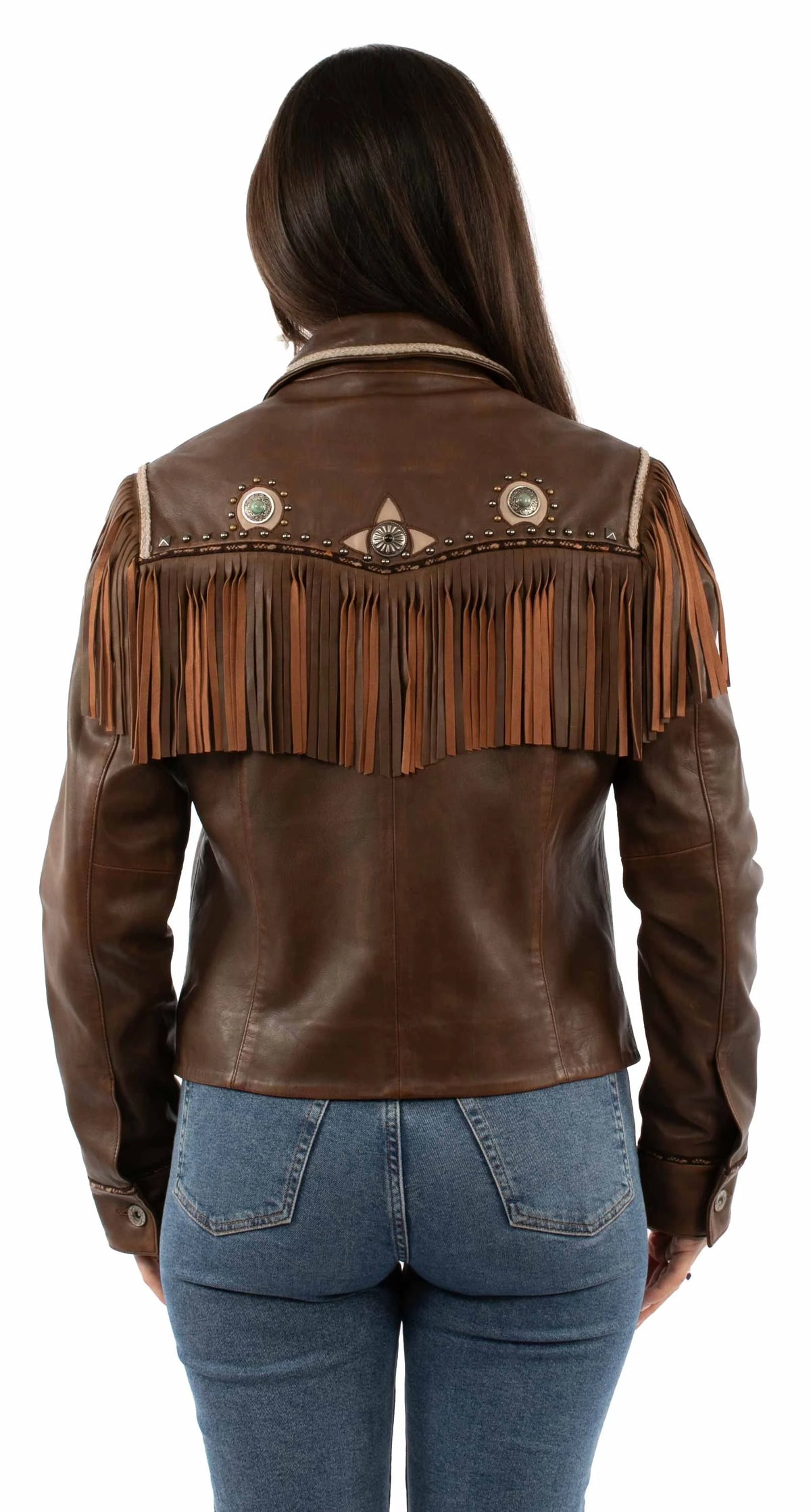 Scully Conchos and Fringes - Women's Leather Jacket