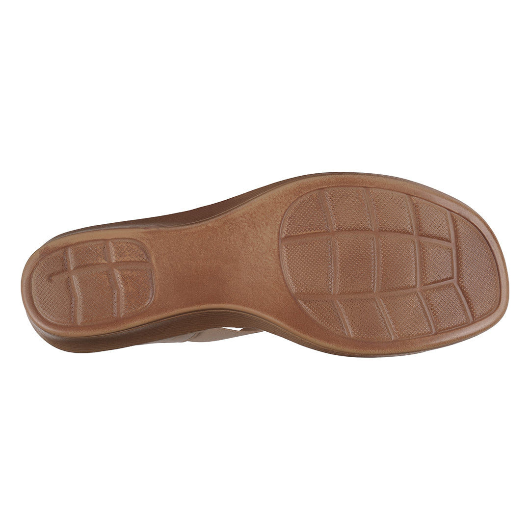 Women's Nia Natural Embellished Elastic Wedge Sandals
