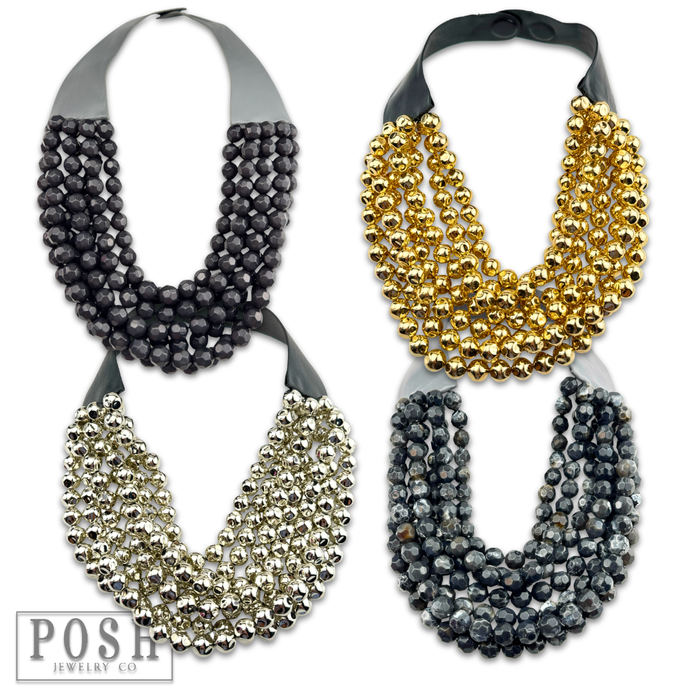 Multi-strand magnetic clasp necklace