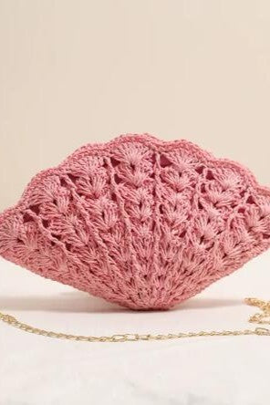 Miss Sparkling Crochet Shell-Shaped Bag