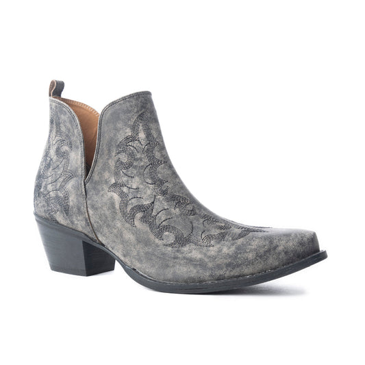 Moonlight on the Mesa Booties In Crackle Black