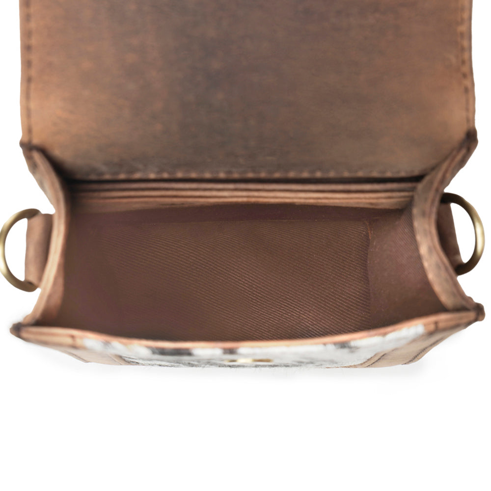 Myra Lasso Lane Hairon Leather Bag in Snowhide