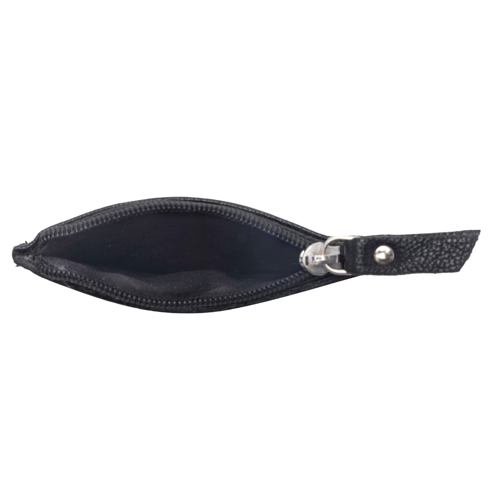 Myra Briar Creek Handtooled Leather Credit Card Holder in Ebony Caramel