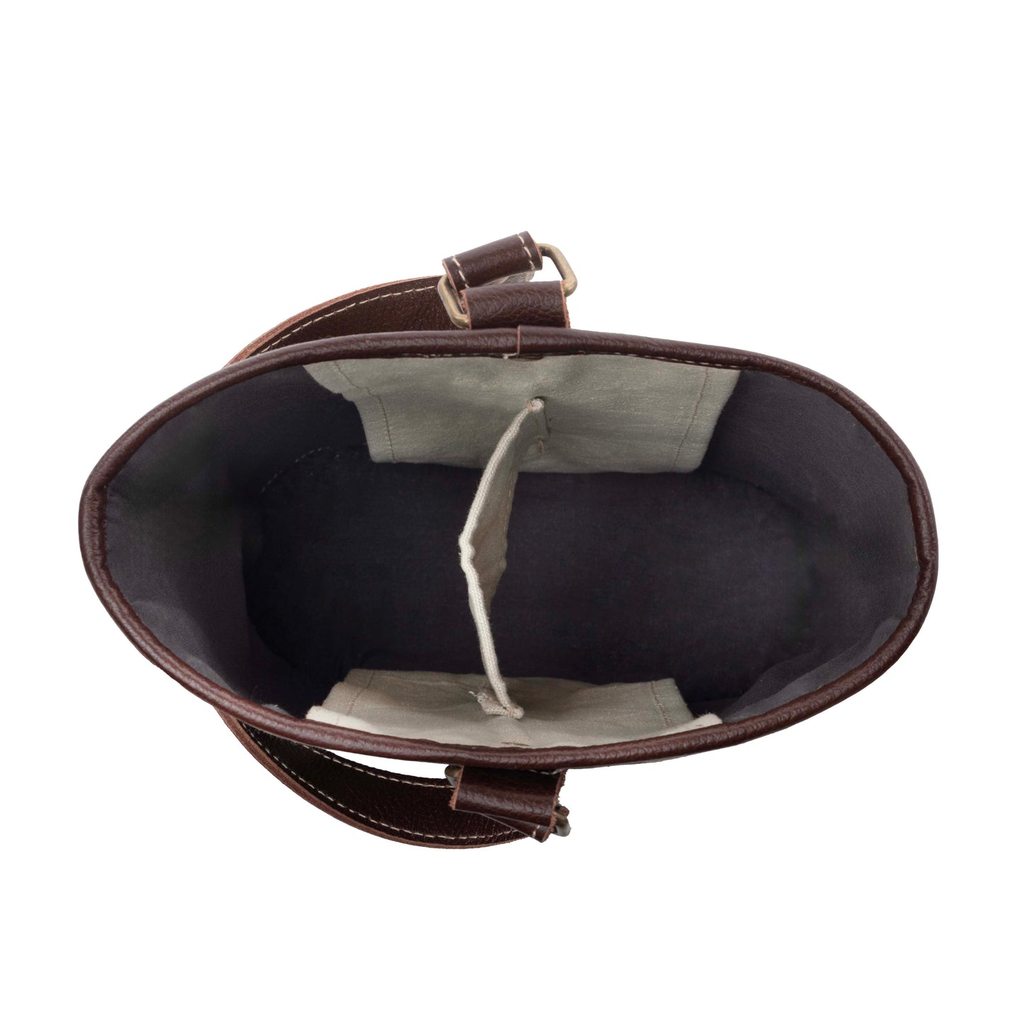 Myra Textura Cotton & Leather Wine Holder in Mocha Cream
