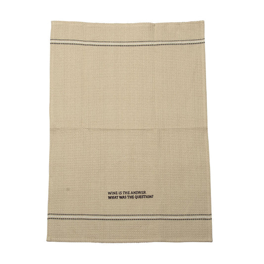 WINE IS THE ANSWER DISH TOWEL SET OF 2 ''