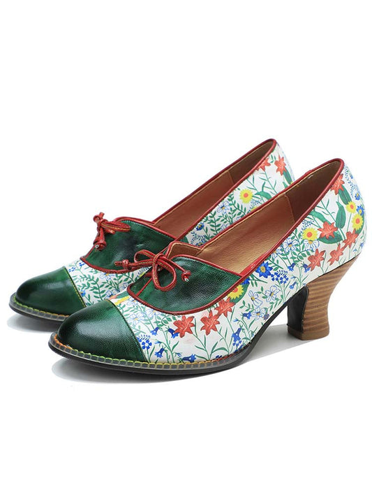 Vintage Hand-embossed Leather Shoes