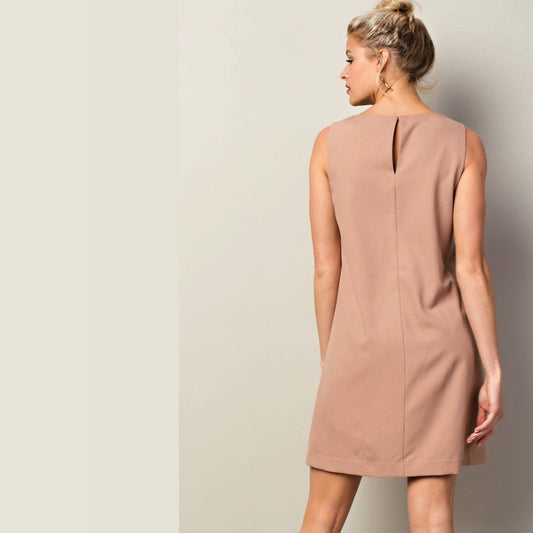 Tan Lace Peep Dress