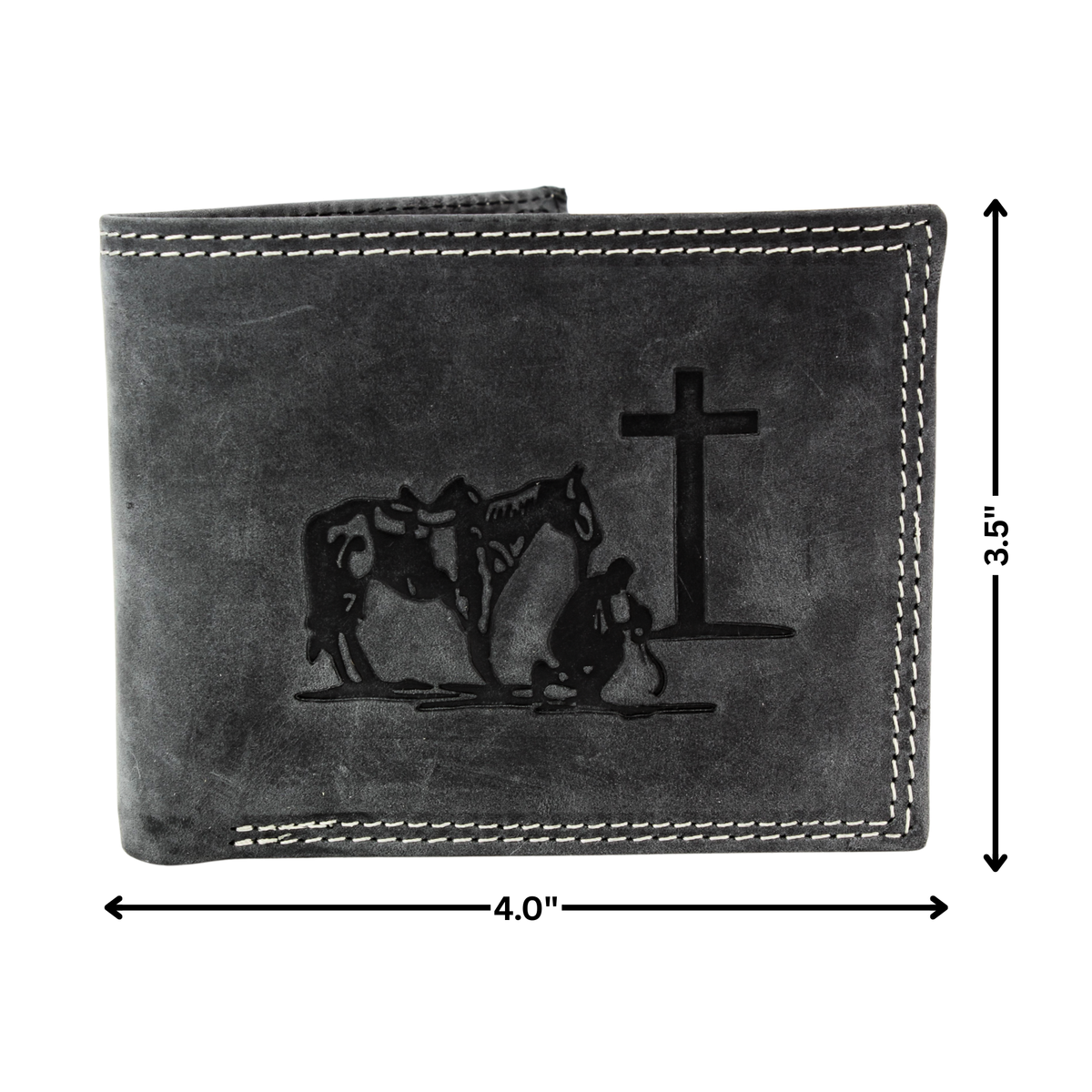 Praying Cowboy Leather Wallet | Branding Iron Western Wear