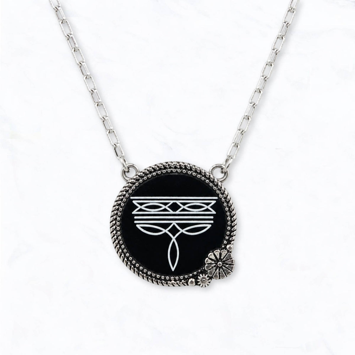 Western Boot Stitch Pendant Necklace