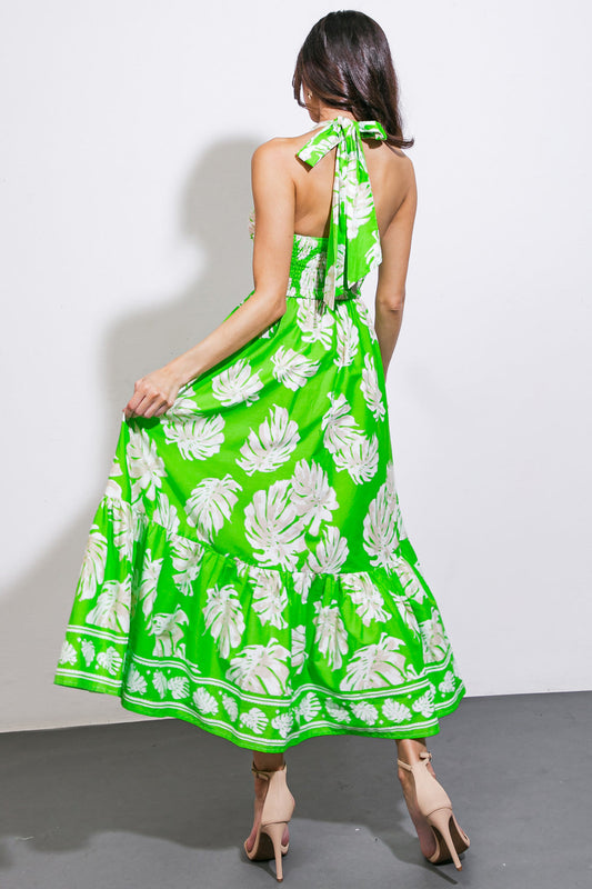 CAUSE A SCENE WOVEN MIDI DRESS