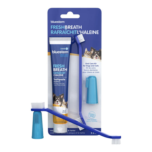 bluestem coactiv+ Oral Dental Kit for Dogs and Cats – Toothpaste, Toothbrush & Finger Brush