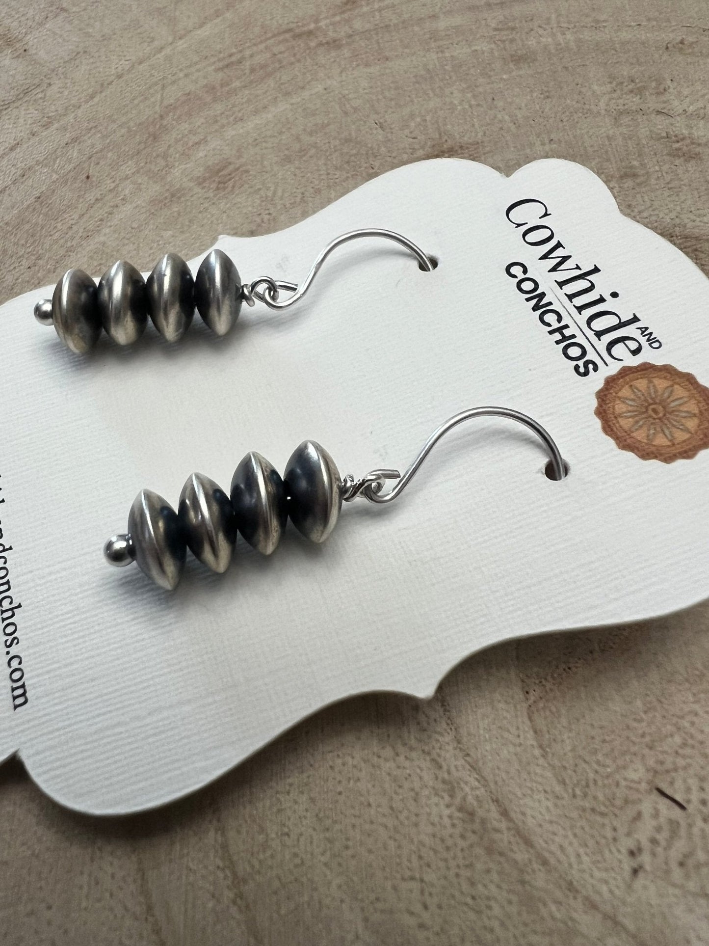 Bryannen Halwood Sterling Silver Petite Navajo Pearl Earrings — 1.5 inch (Handcrafted by Navajo Artist)