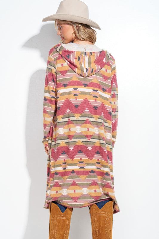 Aztec Hooded Cardigan Made in America