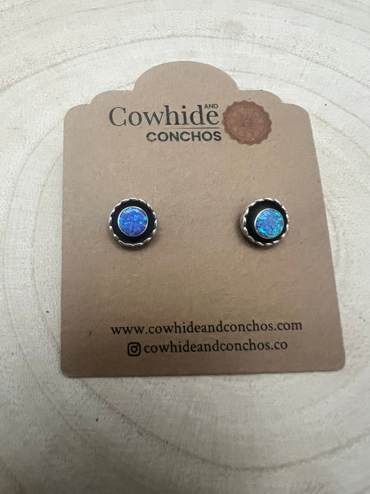 Carina Leekity Zuni Opalite Sterling Silver Post Earrings — Small But Not Petite