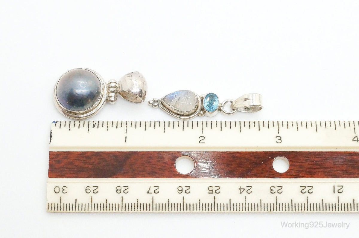 Vintage Multi Gem Sterling Silver Pendants