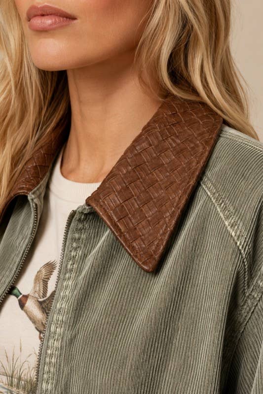 Mineral Wash Corduroy Bomber Jacket