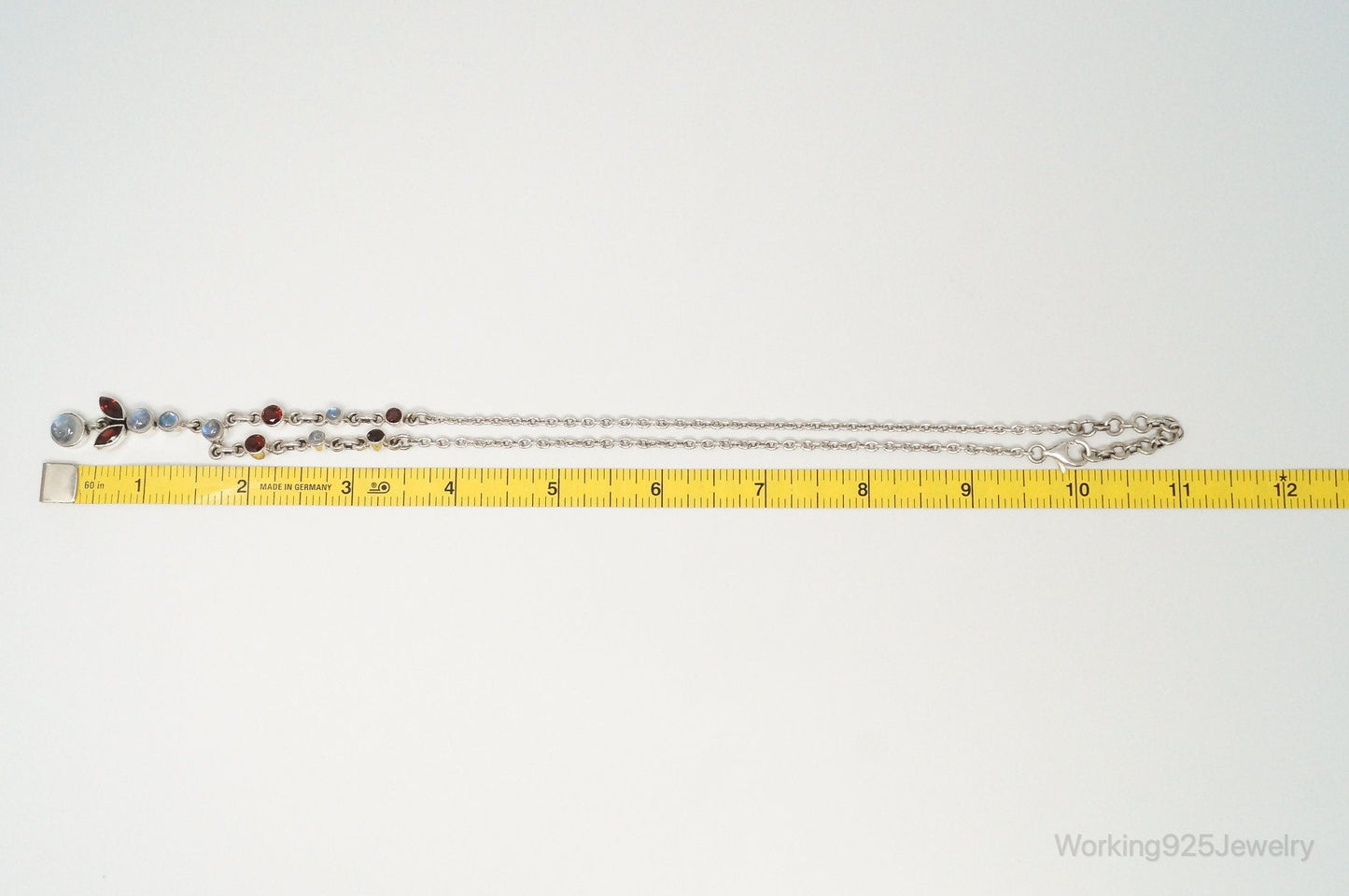 Designer Nicky Butler Moonstone Garnet Sterling Silver Necklace