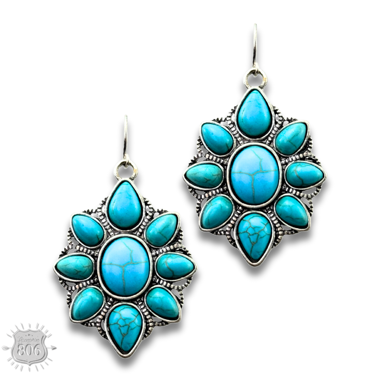 Decorative stone flower earring - LC