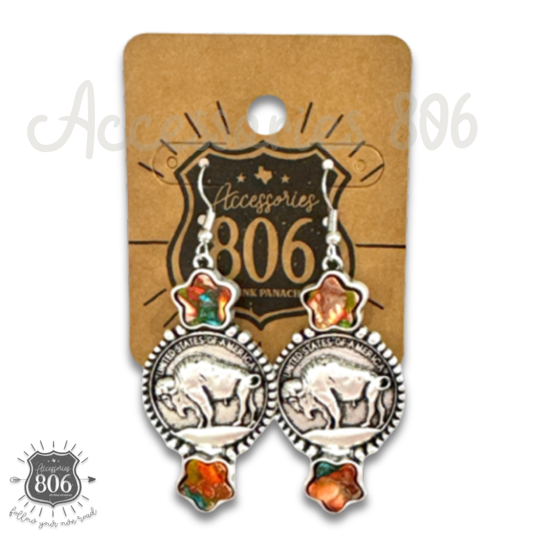 Buffalo coin earring