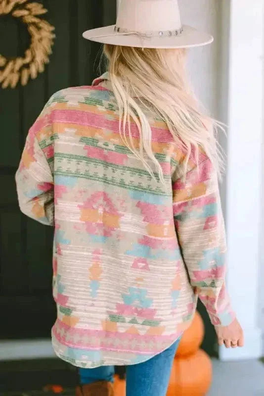 Aztec Print Western Style Shacket
