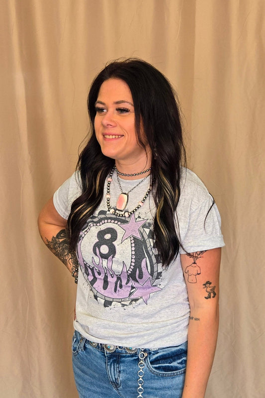 "Flaming 8 Ball" Western Graphic Tee — Jerzees Bold Retro Western Statement