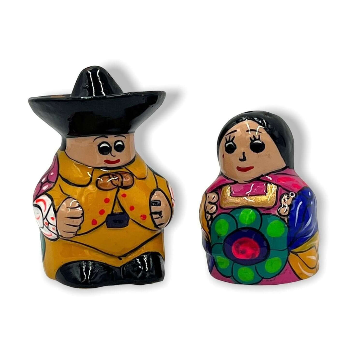 Set of 2 Guerrero Salt and Pepper Shakers | Hand-Painted Couple