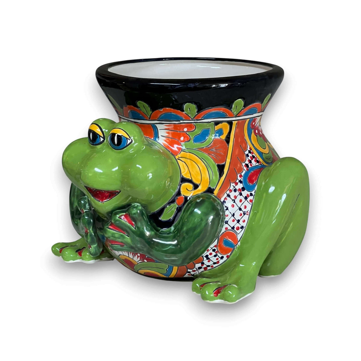 Talavera Frog Planter | Colorful Hand-Painted Mexican Ceramic Pot