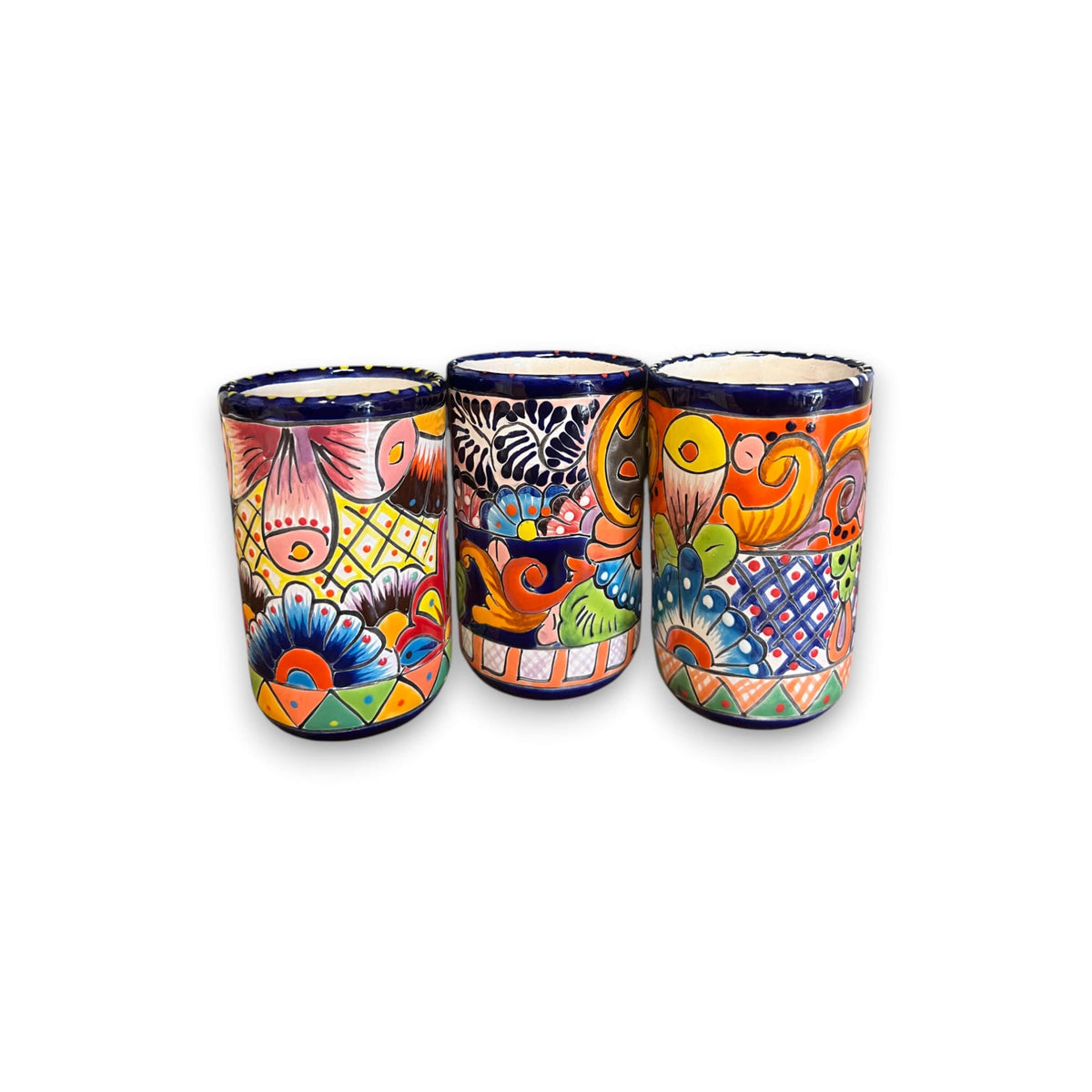 Talavera Tumbler Cup | Hand-Painted Mexican Ceramic Glass