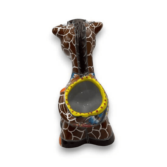 Small Talavera Giraffe Planter | Hand-Painted Succulent Statue