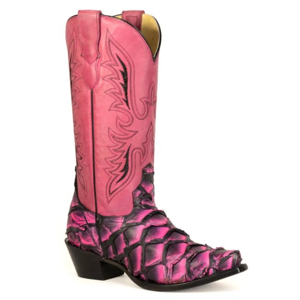 Stetson Pirarucu (Pink) - Women's Fish Skin Cowboy Boot