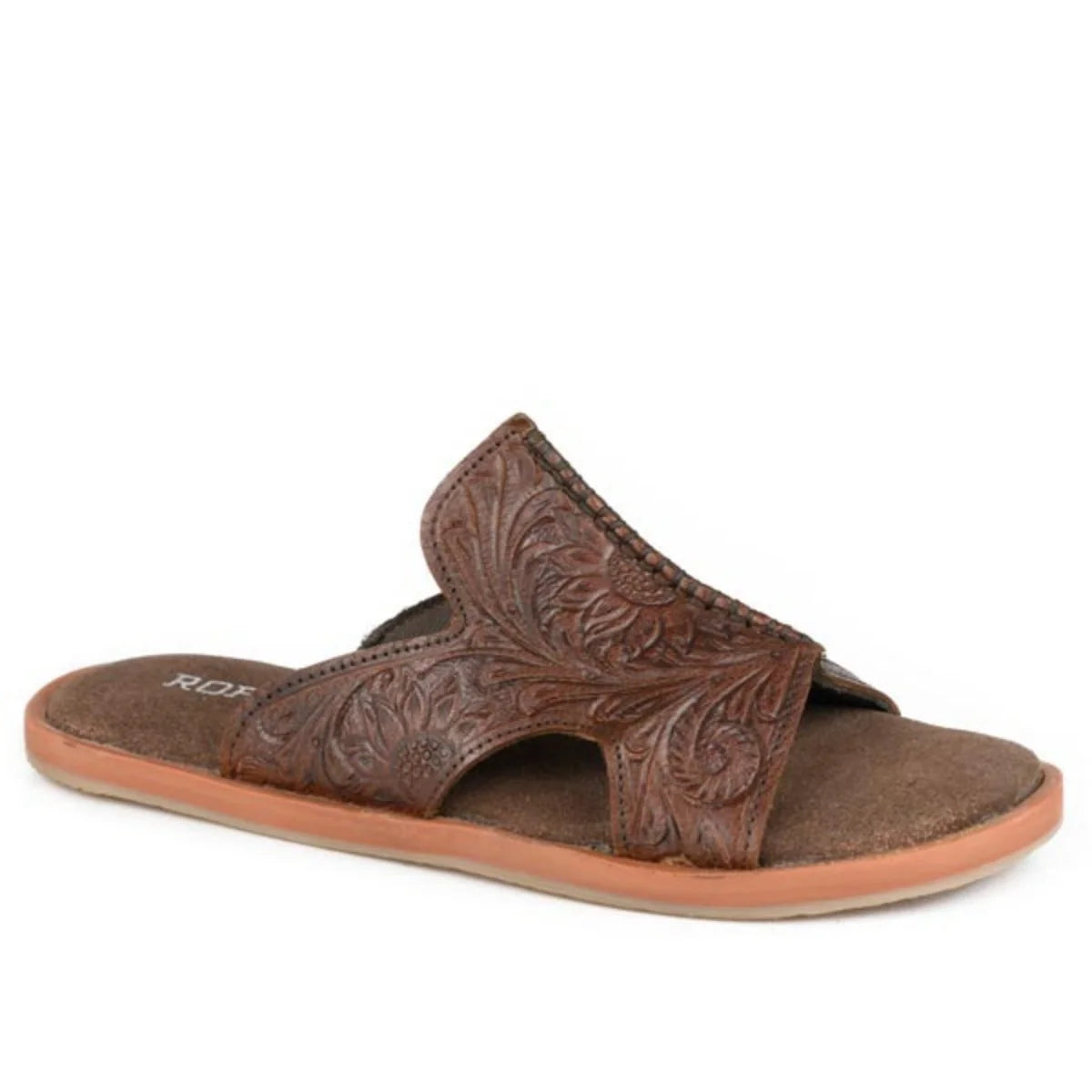 Roper Haydyn (Brown) - Women's Tooled Leather Sandals