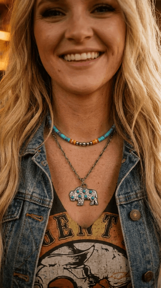 "The Vibrant" Choker — Spiny Oyster, Variscite Turquoise & Sterling Pearl — 14 inch (with 3 inch extender)