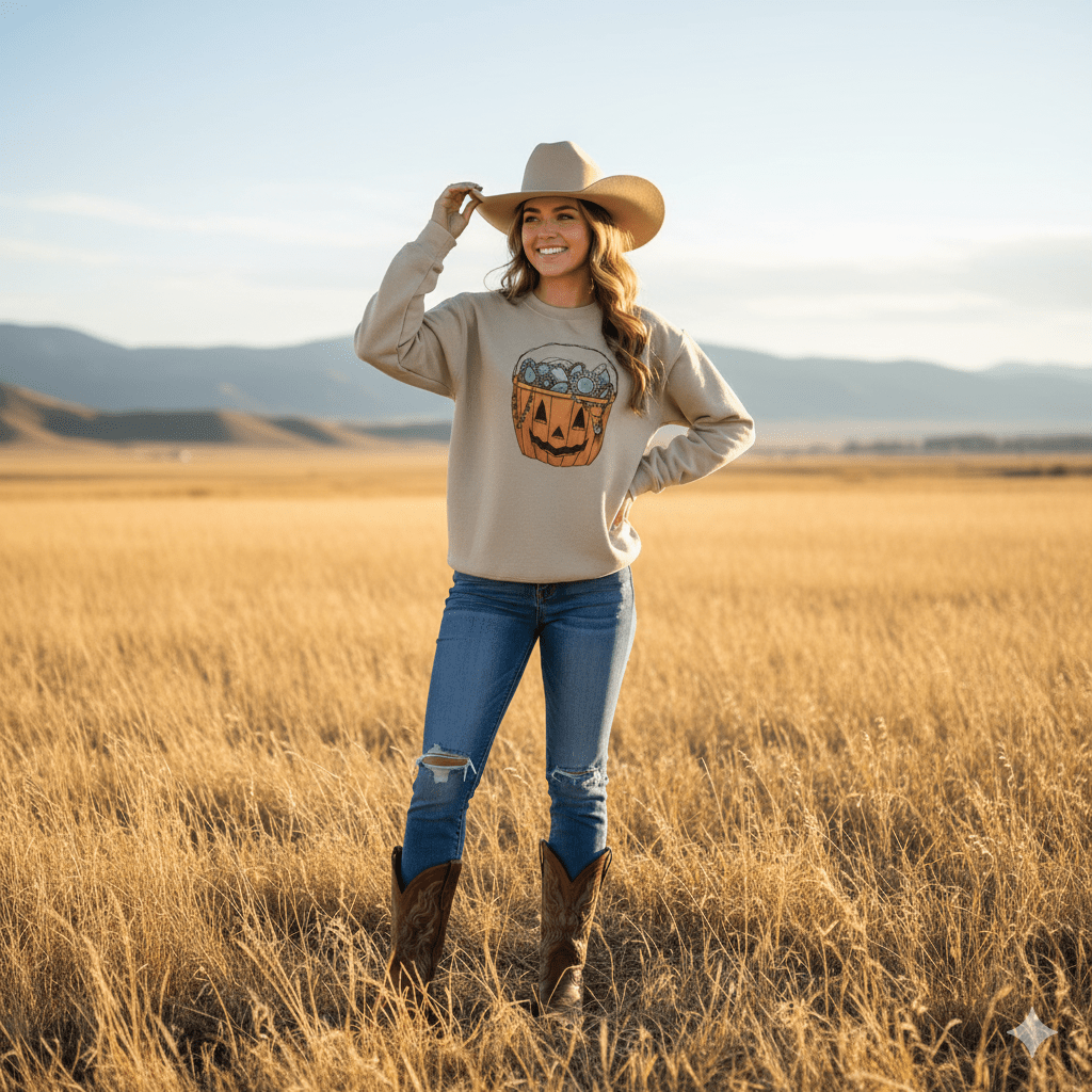 Turquoise Treats Halloween Graphic Sweatshirt