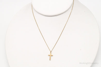 Vintage 14K Yellow Gold Filled Cross Necklace 13"