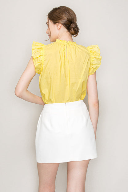 Cut out top with flutter sleeve