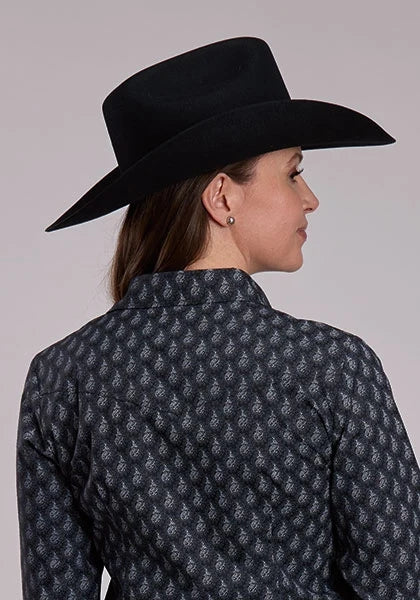 Roper 3270 Paisley (Black/Grey) - Women's Western Shirt