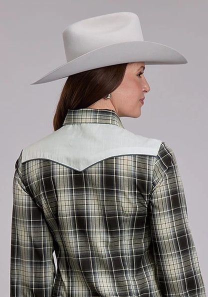 Roper 3276 Plaid (Black/White) - Women's Western Shirt