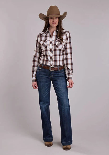 Roper 3279 Plaid (Wine/Black/Tan) - Women's Western Shirt