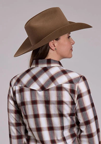 Roper 3279 Plaid (Wine/Black/Tan) - Women's Western Shirt