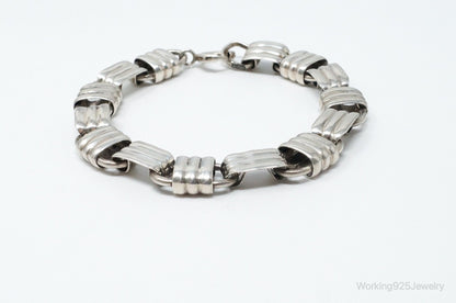 Vintage Designer Napier Modern Large Links Sterling Silver Bracelet