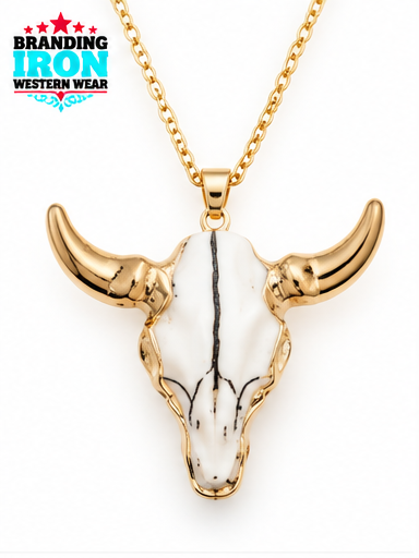 Golden Longhorn Necklace | Western Cowgirl Jewelry