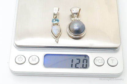 Vintage Multi Gem Sterling Silver Pendants