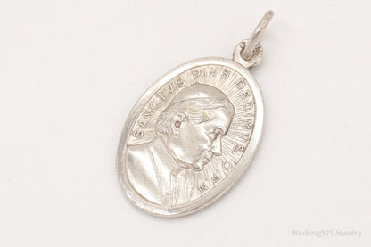Antique Italian Pope Vatican Sanctvs Pivs Silver Pendant