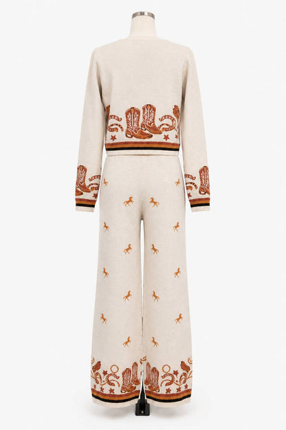 Western Graphic Sweater Set