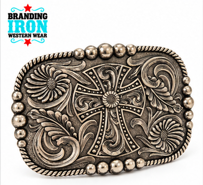 Western Faith Cross Belt Buckle | Branding Iron Western Wear