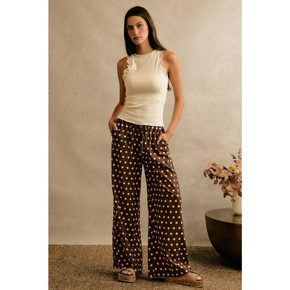 LACE RIBBED SLEEVELESS HALTER TOP