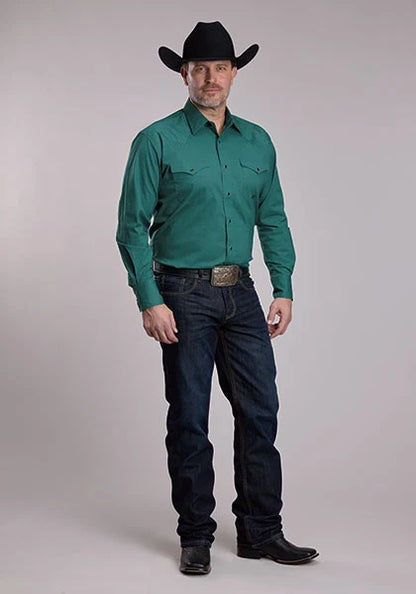 Roper 3241 Jade Lattice (Green) - Men's Western Shirt