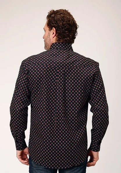 Roper 1846 Cottage Foulard (Black) - Men's Western Shirt