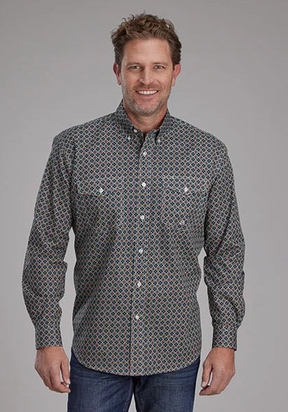 Roper 2151 Acorn Foulard (Brown) - Men's Western Shirt